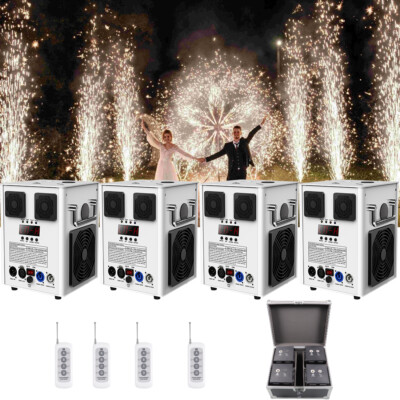 1/4X 700W Cold Spark Machine Stage Effect DJ Wedding Sparklers DMX w/Flight Case