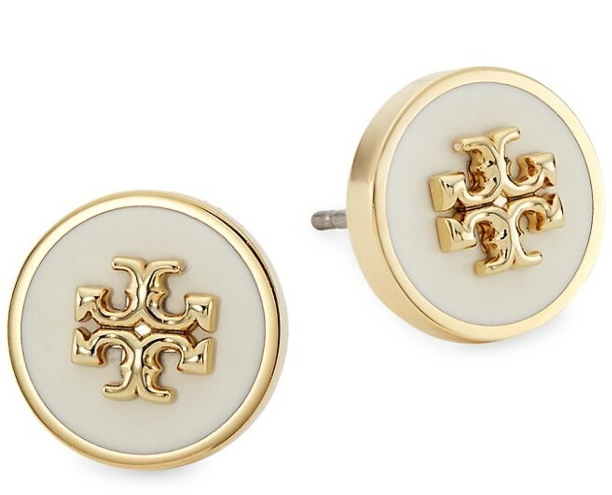 TORY BURCH｜FASHION PROPS (KIRA ENAMEL CIRCLE-STUD EARRI Kira Enamel Circle-Stud Earring: Women's Designer Earrings