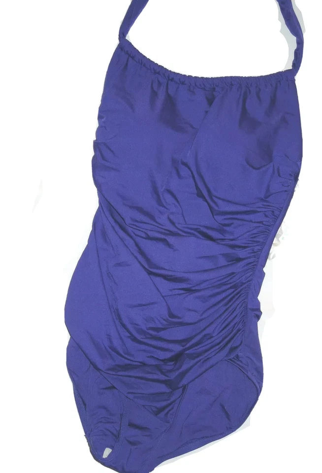 Badgley Mischka 单件高领泳装 - 4 码 - 蓝莓蓝色 — 第 4/4 张图片