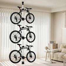 3 Bike Storage Rack Stand, Free Standing Vertical Bike Rack Holds Up to 30 kg