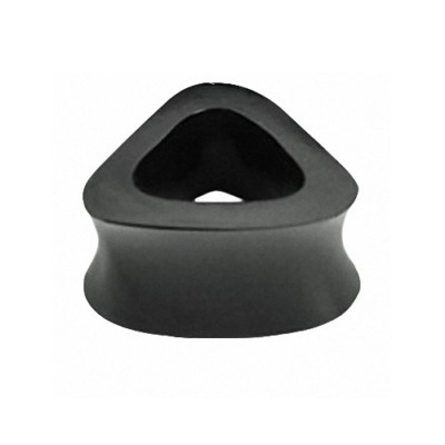 Organic Horn Flesh Tunnel Saddle Plug Piercing Hollow Triangle Schwarz