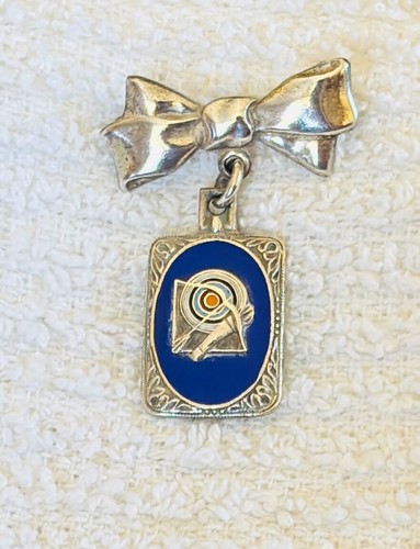 VINTAGE~ ENAMELED~STERLING SILVER~ARCHERY AWARD PIN~GREAT!
