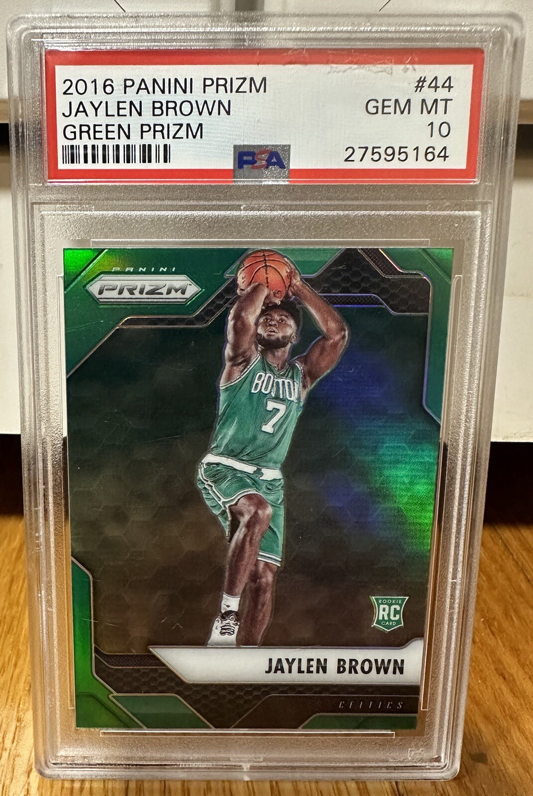 2016 Panini Prizm Jaylen Brown Green Prizm Rookie Card #44 PSA 10