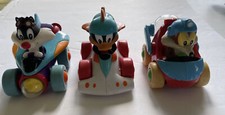 Warner Brothers Baby Looney Toons 1998 Pull Back Cars conjunto de 3 de colección