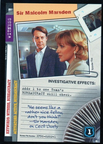 Tarjetas coleccionables individuales parte 2 de The X Files CCG Premiere Edition 1996 - Imagen 34 de 146