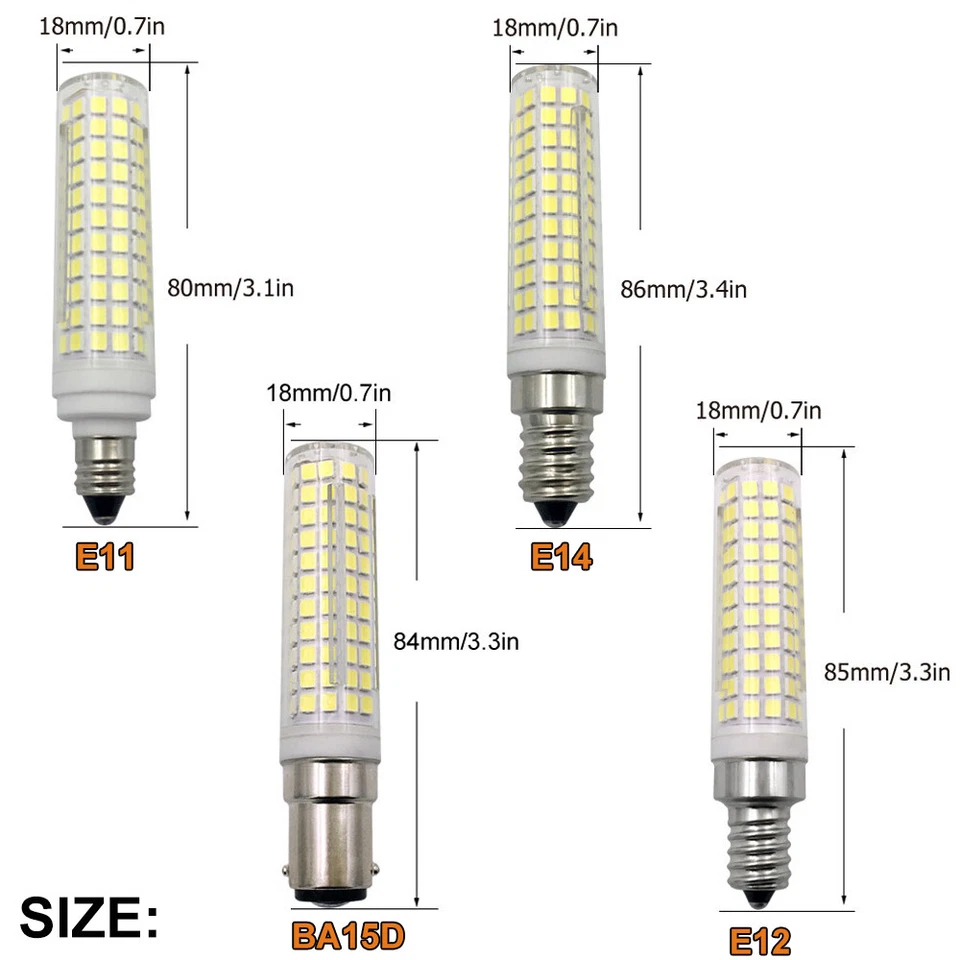 BA15D E11 E12 E14 Dimmable LED Corn Bulbs Mini 136 LED Ceramics Lights 15W Lamps - Image 4 of 4