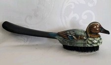 Vintage Hand Painted Duck Bird Clothes Brush  Shoe Horn 10" NWOT