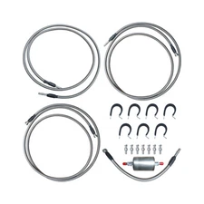 SS Braided Fuel Line Quick Fix Kit 1999-03 Silverado Sierra V8 Gas Flex Ext Cab