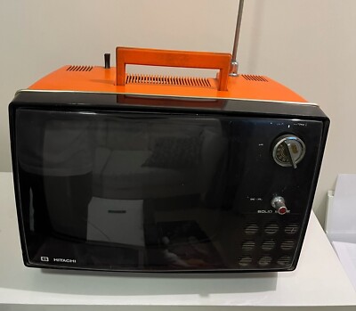 TV RETRO HITACHI KIKO SOLID STATE 1970s MADE IN ARGENTINA ORANGE