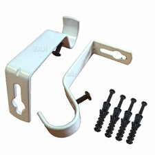 19mm Pack of 2 Metal Curtain Pole Holder Heavy duty Curtain Rod Bracket 