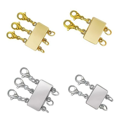Gold Silver Separator for Stackable Necklaces and Chains Layered Necklace Clasp