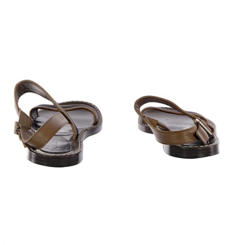 MARNI Strappy Ankle Strap Sandals Sz. 38 EU 8 US Brown & Navy Leather ITALY - Picture 6 of 8