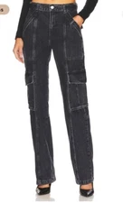 FRAME High Rise Utility Straight Leg Cargo in Ashtray Grey size 26