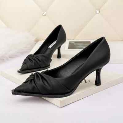Decolte scarpe donna nero platform comode tacco 6 cm pelle sintetica CZ417