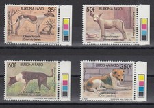 TIMBRE STAMP 4 BURKINA FASO Y&T#807-10 CHIEN DOG NEUF**/MNH-MINT 1989 ~D72