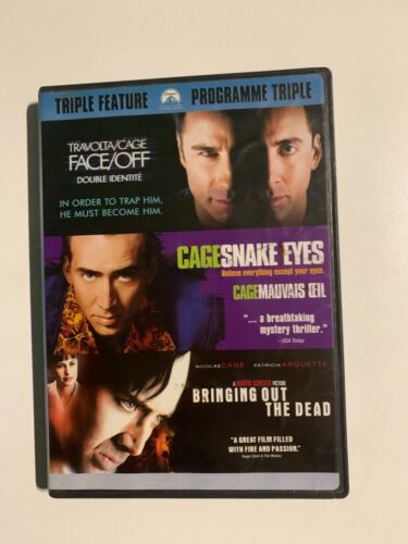 DVD Nicolas Cage Triple : Face/Off / Snake Eyes / Bringing Out the Dead - Photo 1 sur 4