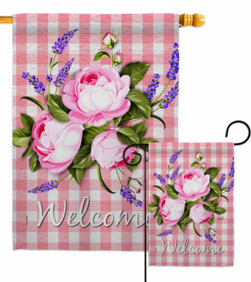 Roses Garden Flag Floral Spring Decorative Gift Yard House Banner