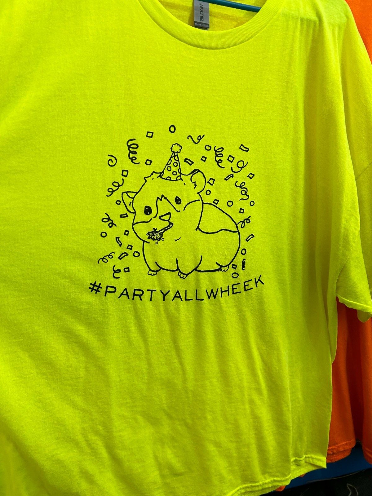 Guinea Pig Sanctuary Merch PARTY ALL WHEEK Size 3XL Neon Yellow Bright Last One!