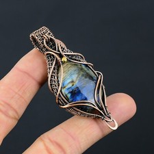 Labradorite Copper Wire Wrapped Pendant Jewelry Festival Gift CCP-002