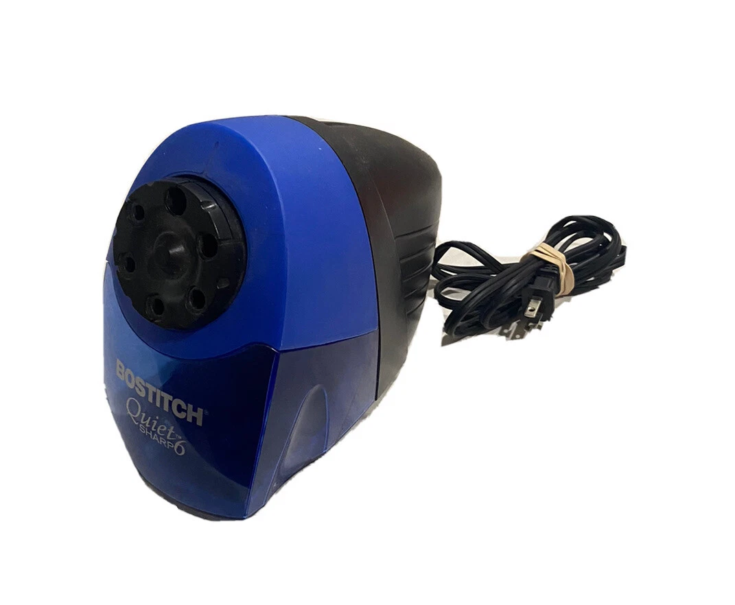 Bostitch Quiet Sharp Electric 6 Pencil Sharpener Blue Adjustable Size Classroom