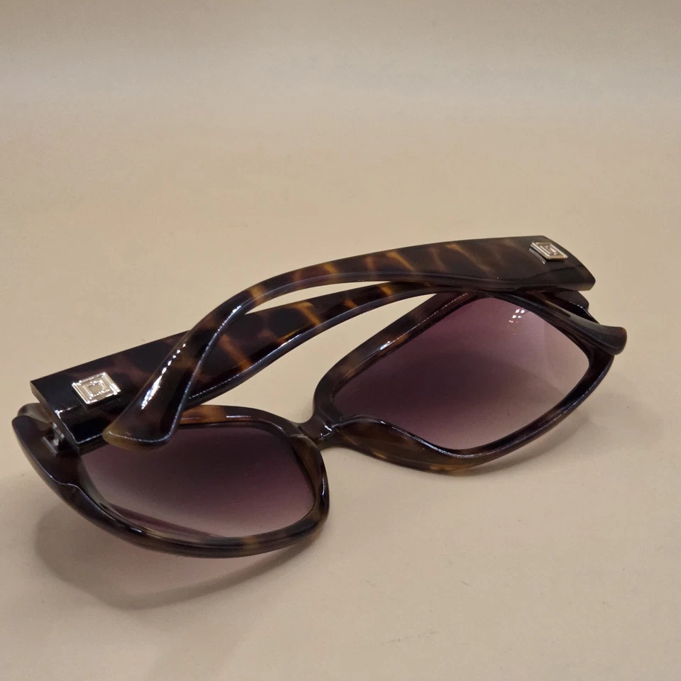 Gafas de sol vintage Liz Claiborne ovaladas púrpuras lentes doradas tortuga marrón fin de semana  Foto 2 de 4