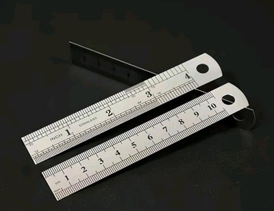 10cm Stahllineal Präzisions Taschen Metalllineal gerade Kante Technik Handwerk