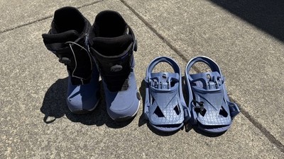 Burton Swath Step On Snowboard Boots Size 10 + Burton Bindings Medium Blue