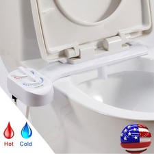Bidet Fresh Water Spray Kit Non Electric Toilet Seat Attachment Hot Cold Nozzle