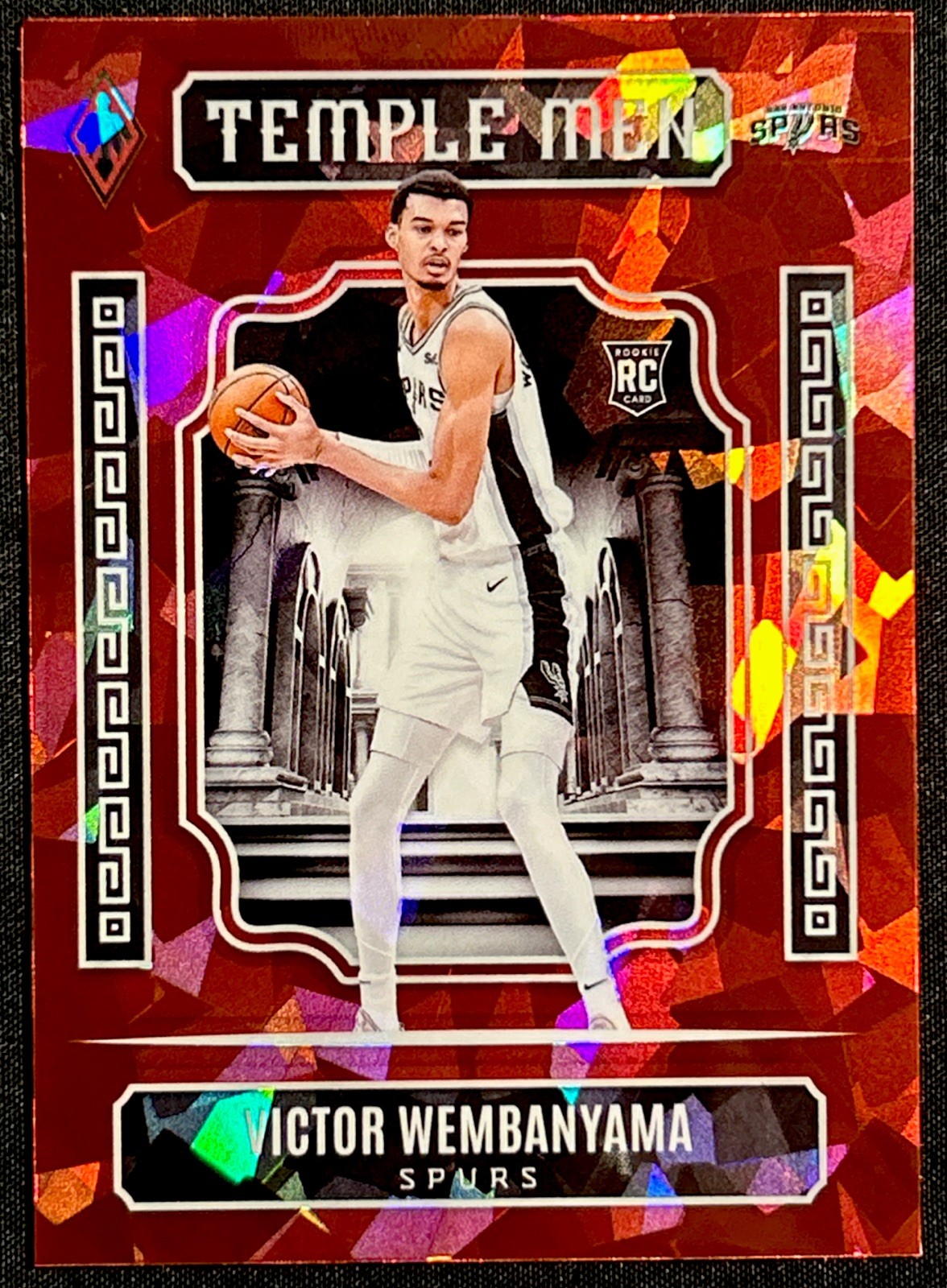 2023-24 Panini Phoenix - Victor Wembanyama #7 Temple Men Red Ice (RC) Spurs