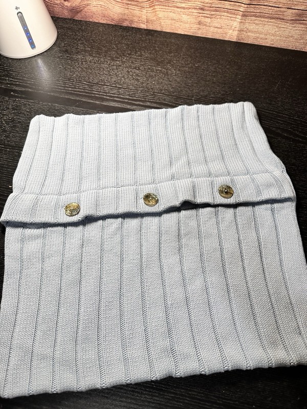 Pottery Barn Ribbed Knit Sweater Look Pillow Sham In Baby Blue 17x17