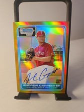 2006 Bowman Chrome Andrew Carpenter Gold Refractor 1st Bowman Auto # /50...