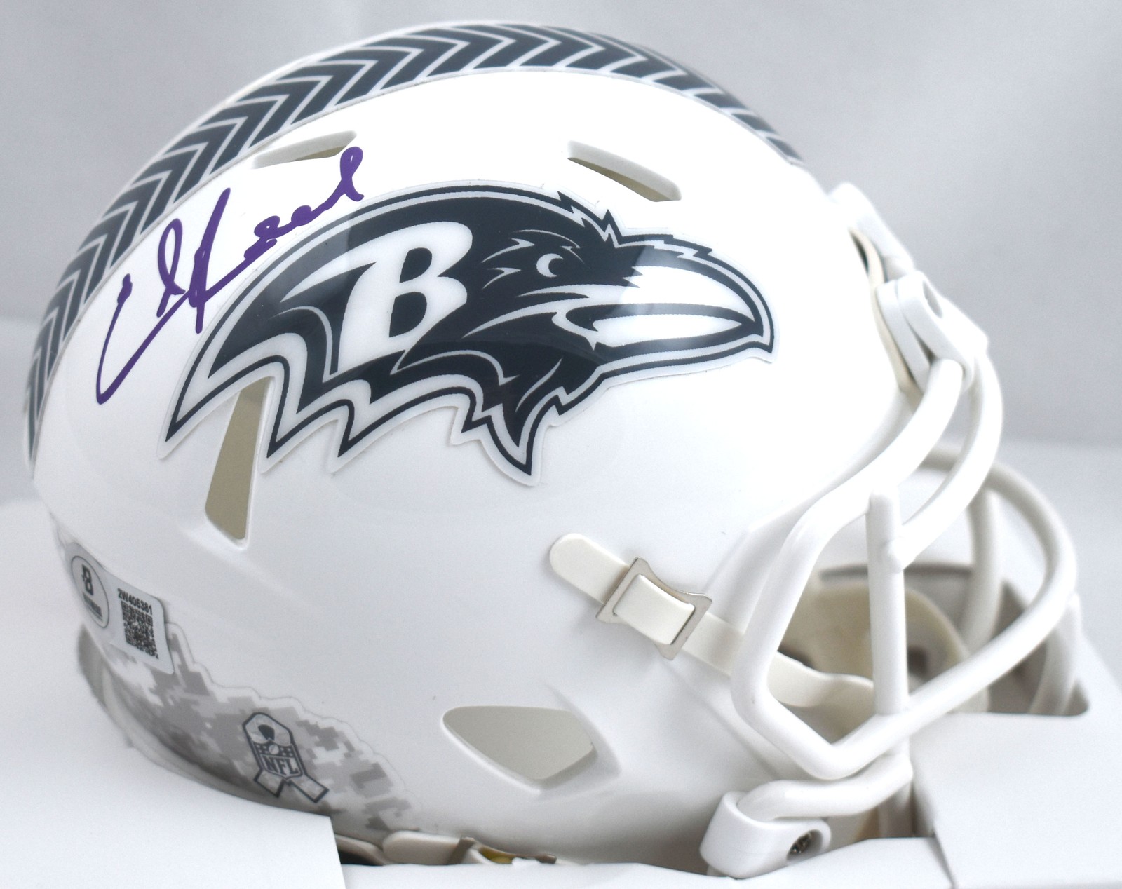 Ed Reed Autographed Signed Baltimore Ravens Salute Speed Mini Helmet - Beckett W Hologram 