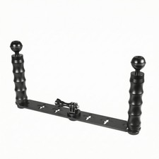 Two-Handle Camera Bracket Aluminum Alloy Two Handle Stabilizer Black