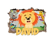 Personalised Wall Decal Animal Design Any Name 3D Sticker Vinyl Bedroom idea 18