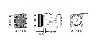 Compresseur de climatisation R 134a CNAK160 AVA QUALITY COOLING pour CITROËN - Photo 1/4