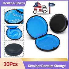 10 Dental Retainer Denture Braces Storage Case Mouthguard Box Container Blue USA