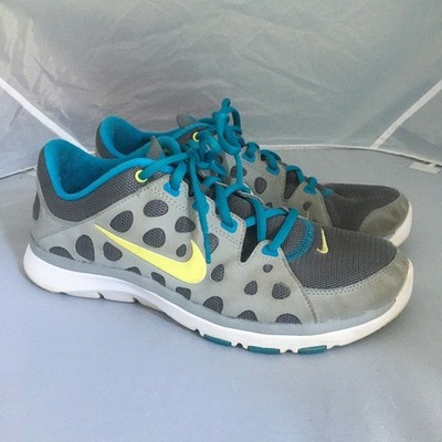 Nike Flex Supreme TR Running Shoes Womens 8 Gray Blue Yellow Training Sneakers