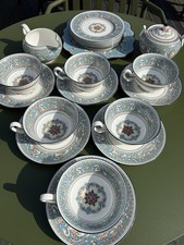 ⭐️NEW 6 x Tea Set Cups saucers Plates Trio Wedgwood Florentine Dragons Turquoise