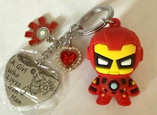 Marvel Girls Love Iron Man Key Chain with Charms