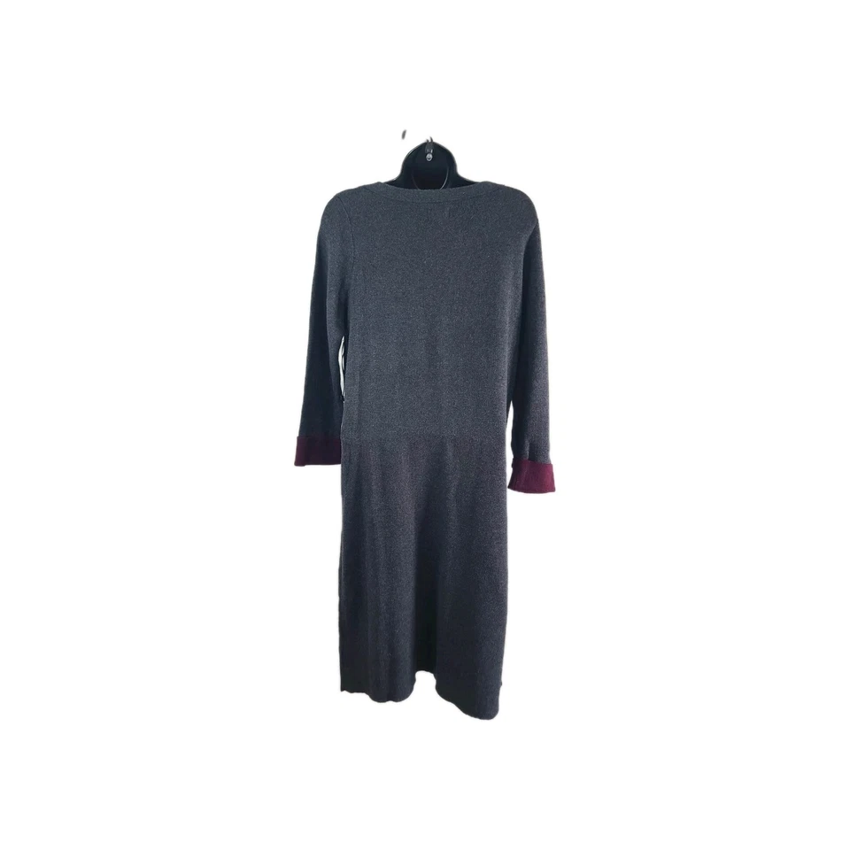 NICOLE MILLER серый красный длинным рукавом платье с карманами размер L большой новый с ярлыком - Изображение 4 из 4