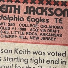 ERROR INK SPOT Topps 1990 Keith Jackson #85 Philadelphia Eagles NFL Football 