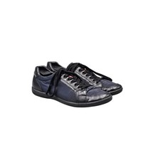 PRADA Mens Size 9 US GUC Black Leather Navy B...