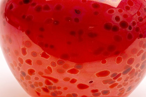 Dale Chihuly roter Korb mit schwarzem Lippenwickel signiert mundgeblasenes Glas 1995 - Bild 12 von 15