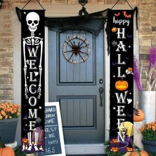 Polyester Halloween Door Banner Skull Design 2 Piece Set 180x30cm Size