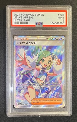 PSA 9 MINT Lisia's Appeal 234/191 Surging Sparks Pokemon Graded
