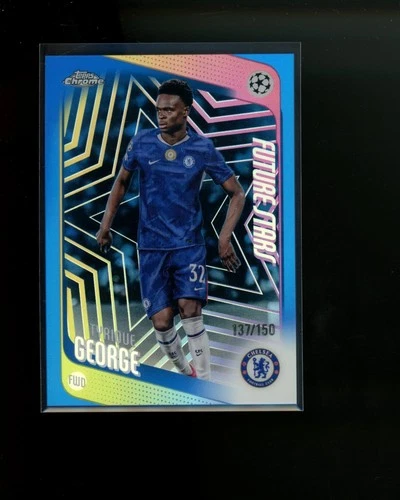 2025-26 Topps Chrome UEFA Club Blue Refractor #58 Tyrique George #d 137/150