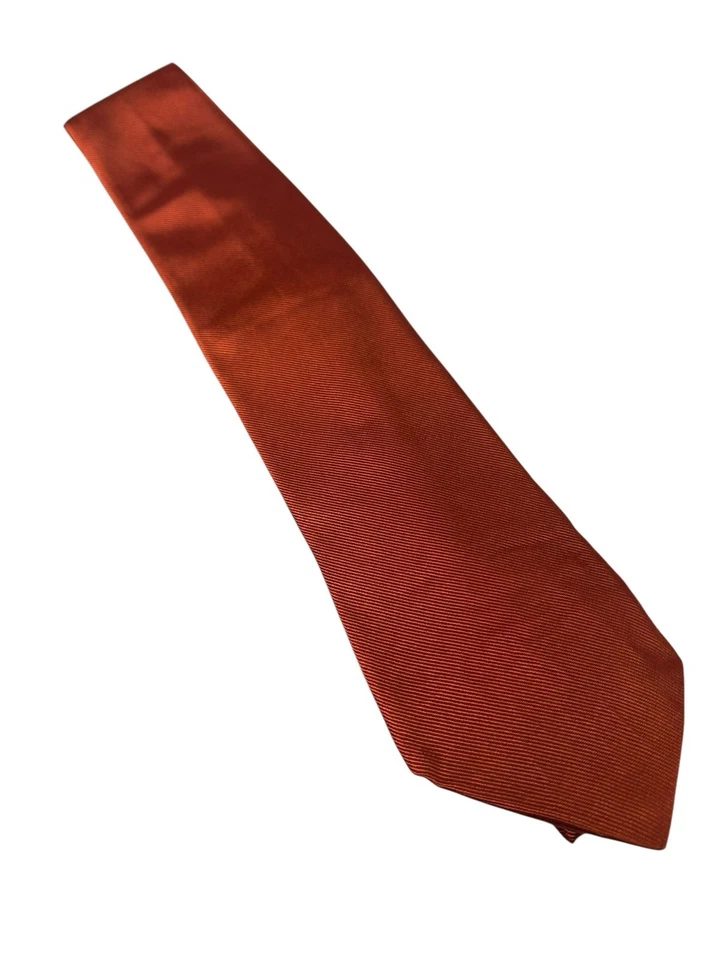 Vintage Dior Signature Tie 100% Italian Silk Orange - Image 4 of 4