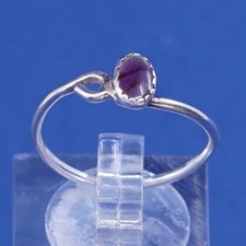 Size 7, vtg sterling silver handmade ring, 925 w/ oval mother of pearl inlay