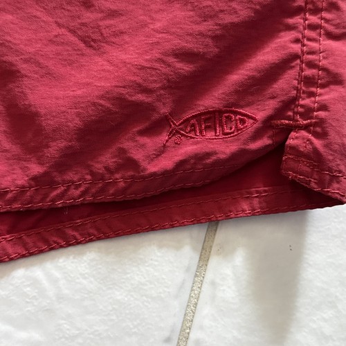 Aftco Herren Netz gefütterte Badehose Angelshorts rot XXL 7" Schrittlänge D3 - Bild 2 von 8