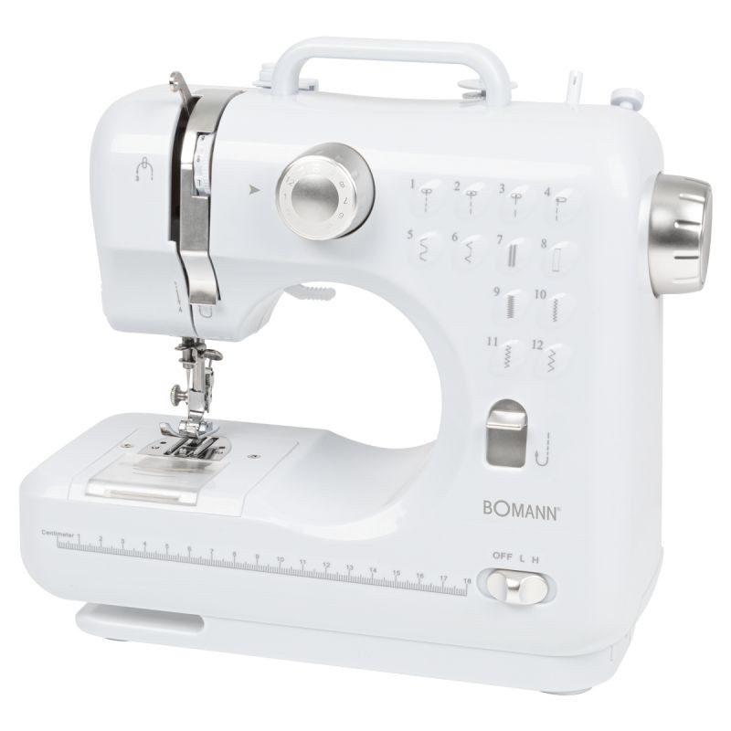 Machine à coudre 12 points Bomann NM6063CB pour retouches et vêtements blancs